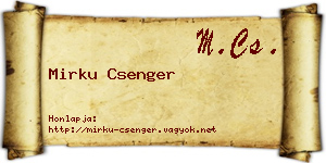 Mirku Csenger névjegykártya